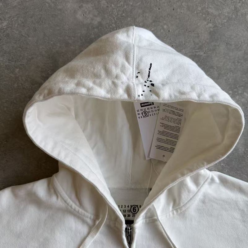 Supreme MM6 Zip Up Hoodie Best White ! 8