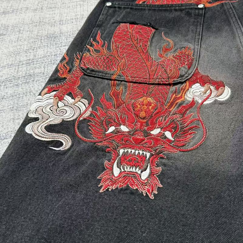 Dragon Embroidery Jorts 3