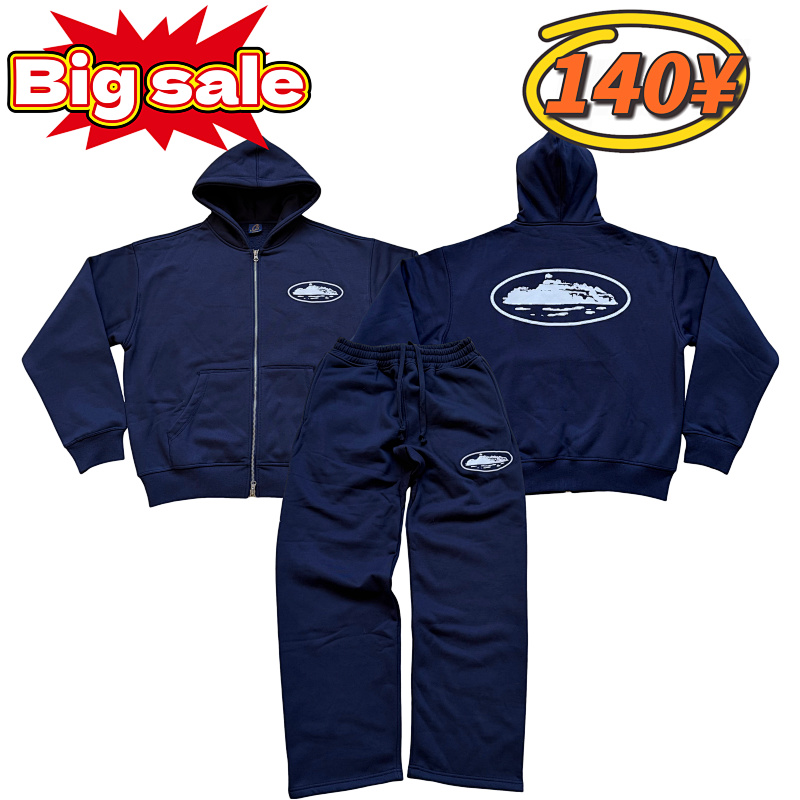 Corteiz Logo Tracksuit Navy Color