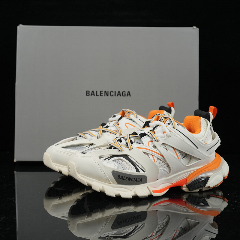 542436W1GB19059 Balenciaga Wmns Track Trainer 'White Orange'