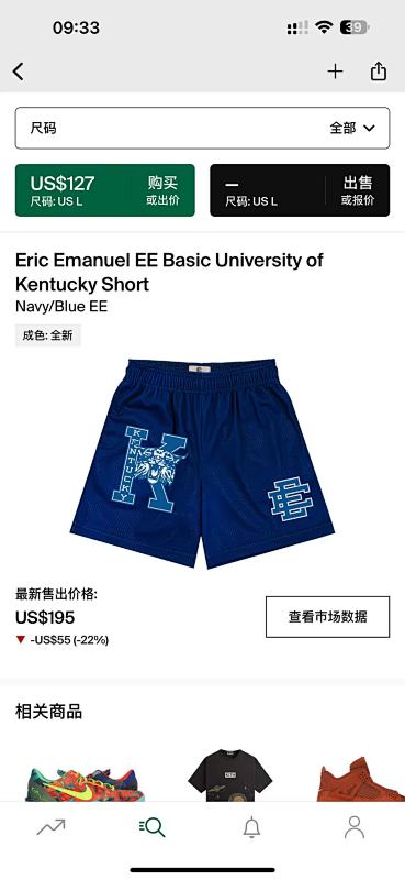 Eric Emanuel Ee Basic University Of Kentucky Short Navy/Blue Ee
