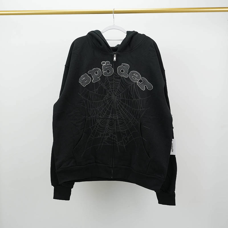 Sp5der Og Web V2 Rhinestone Zip Up 5