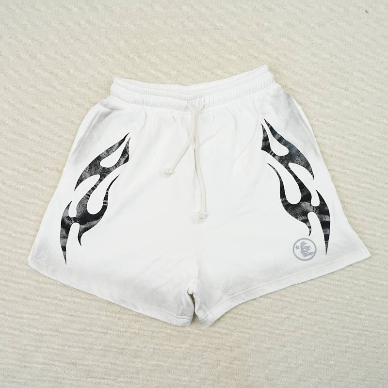 Hellstar Flame Shorts White 3