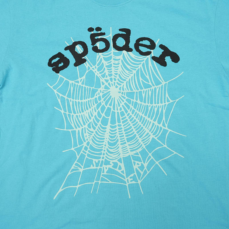 Sp5der Og Web V2 Tee Cyan 5