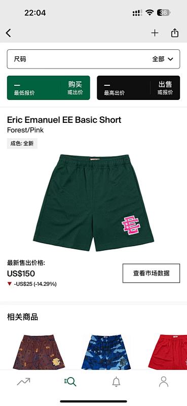 Eric Emanuel Ee Basic Short Forest/Pink