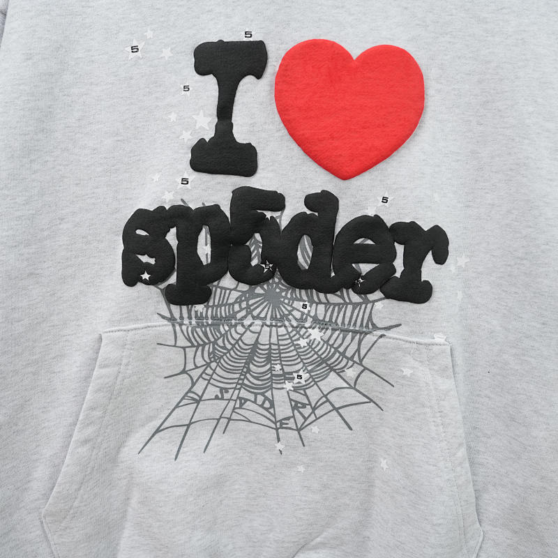 Sp5der Souvenir Hoodie Heather Grey 7