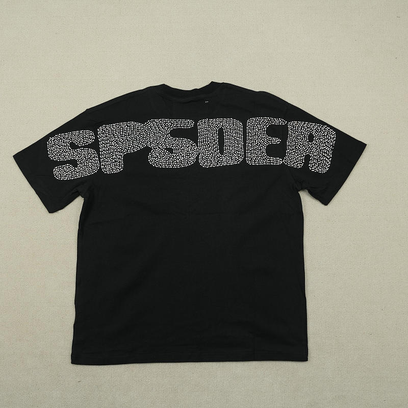 Sp5der Rhinestone Silk TeeBlack 10