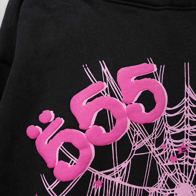 Sp5der Angel Number Hoodie Black 7