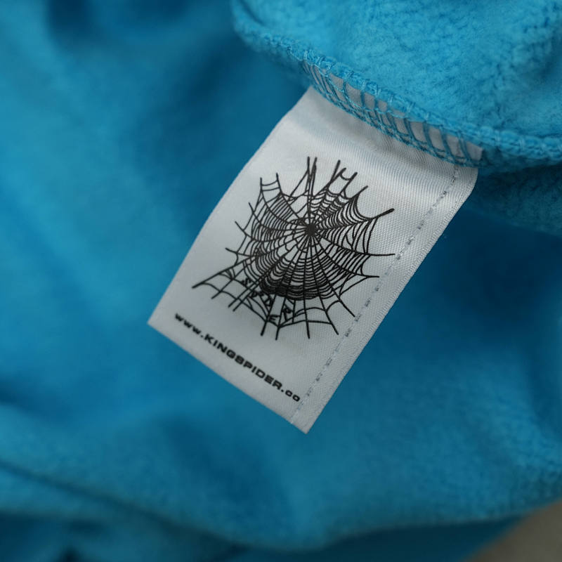 Sp5der Punk V2 Hoodie Cyan 10