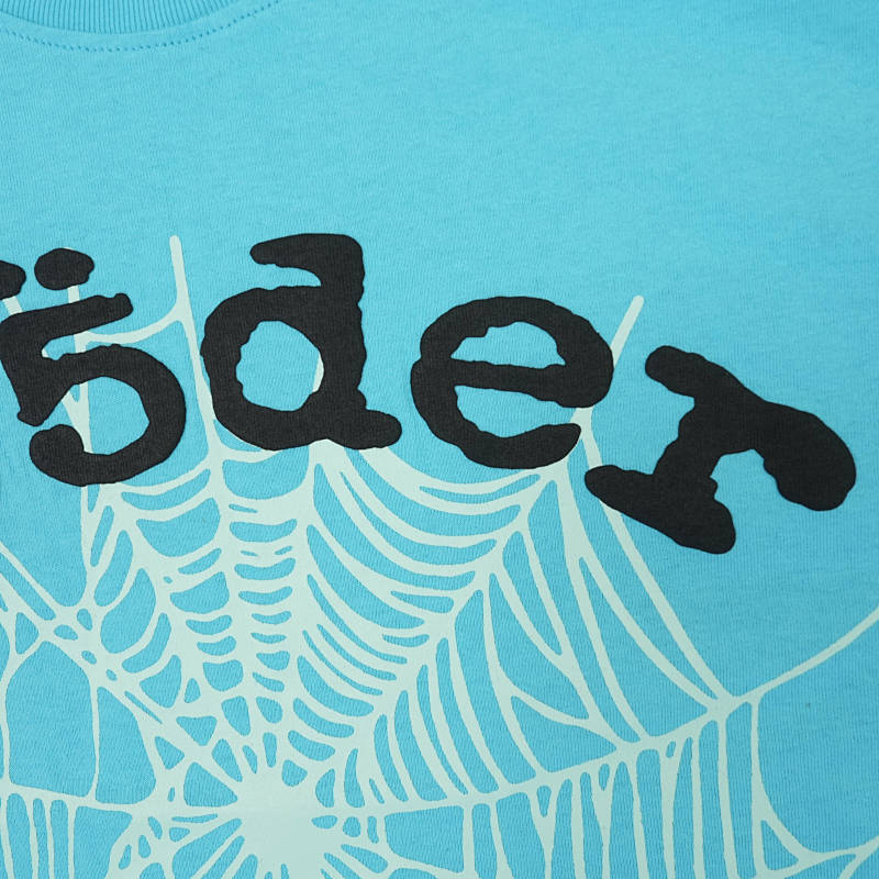 Sp5der Og Web V2 Tee Cyan 6