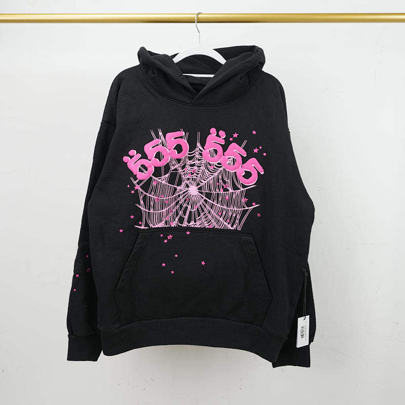 Sp5der Angel Number Hoodie Black 5