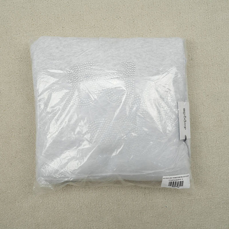 Sp5der Rhinestone Beluga Hoodie Heather Grey 2