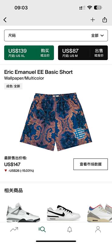 Eric Emanuel Ee Basic Short Wallpaper/Multicolor
