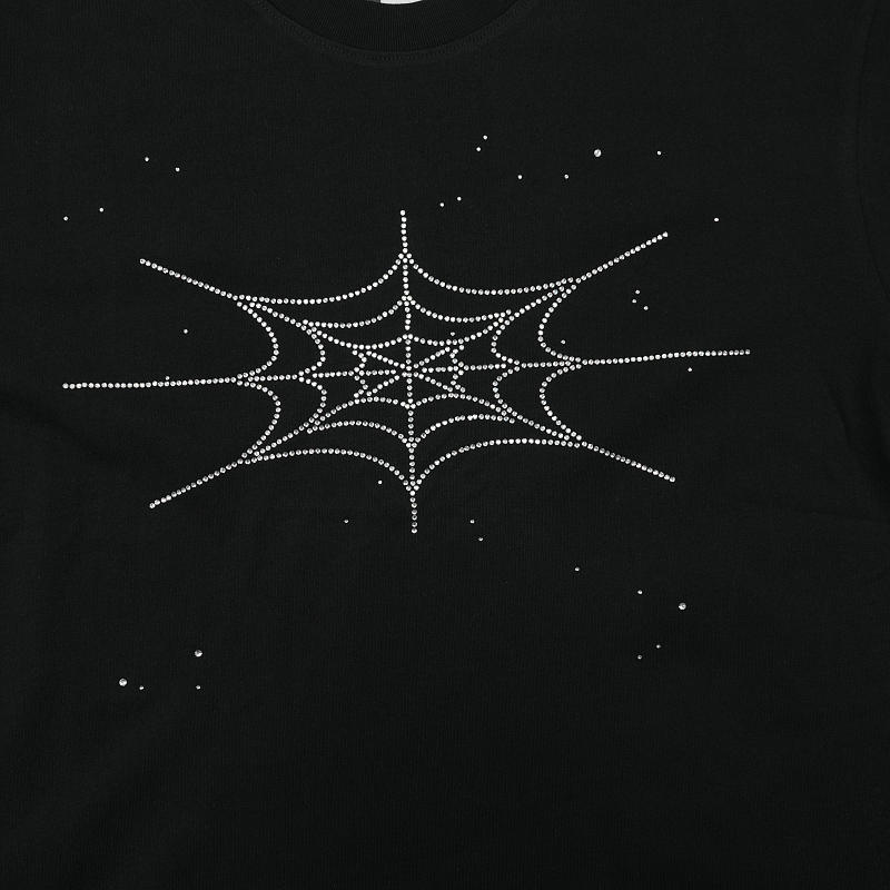 Sp5der Rhinestone Silk TeeBlack 5