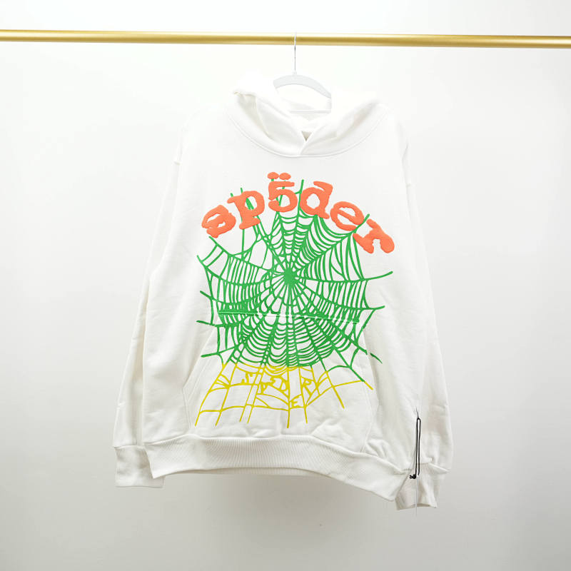 Sp5der Og Web V2 Gradient Hoodie White 4