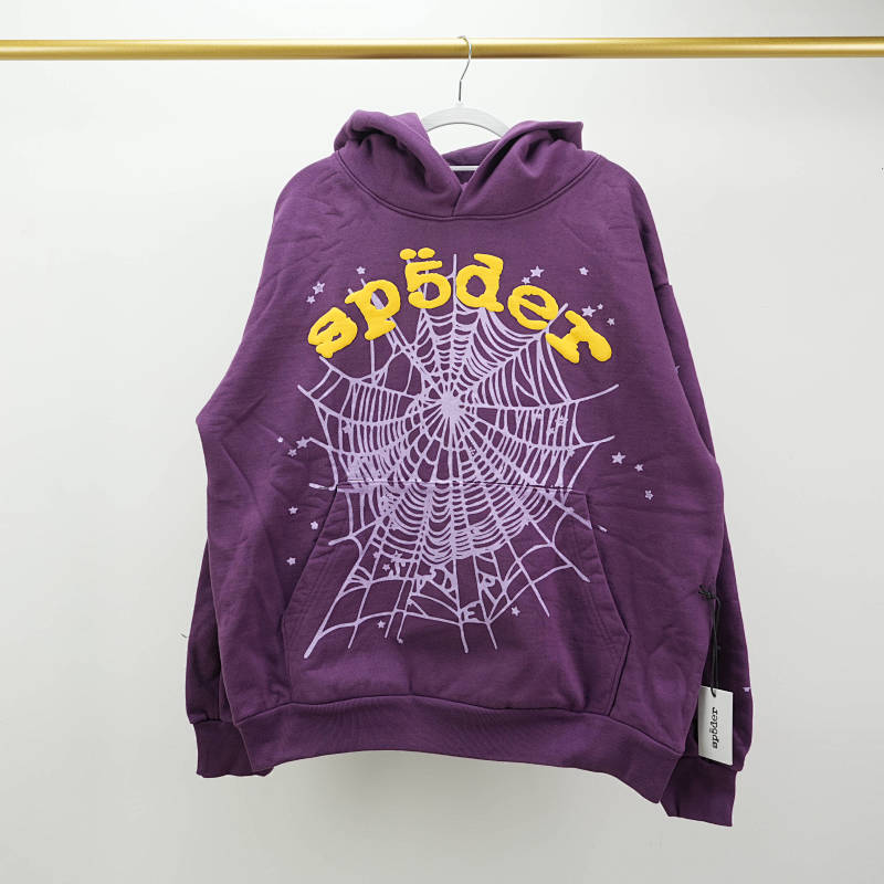 Sp5der Star Og Web V2 Hoodie Purple 5