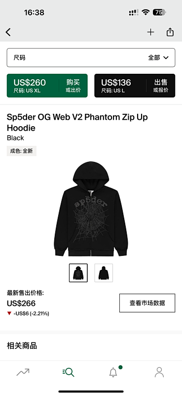 Sp5der Og Web V2 Phantom Zip Up Hoodie