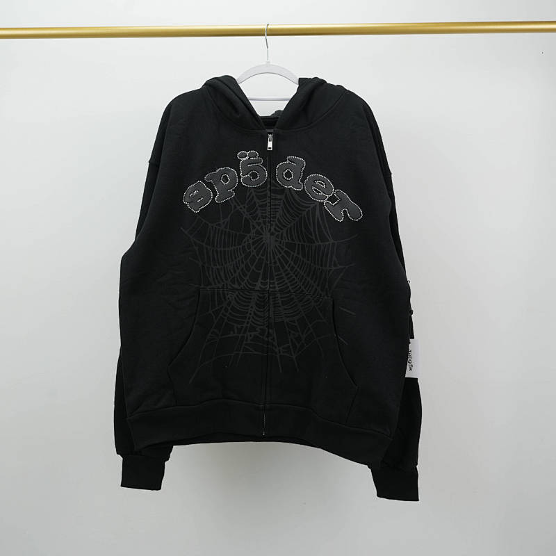 Sp5der Og Web V2 Rhinestone Zip Up 4