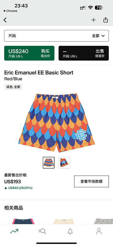 Eric Emanuel Ee Basic Short Red/Blue