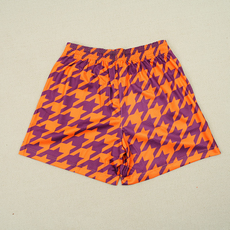 Eric Emanuel Ee Basic Short Orange/Purple Houndstooth 12