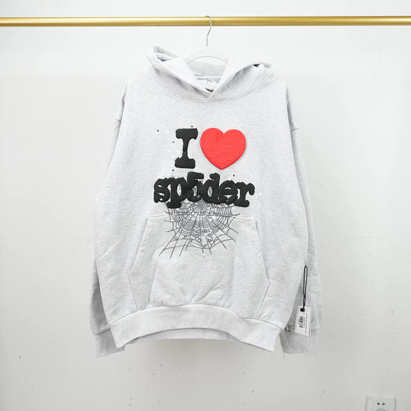 Sp5der Souvenir Hoodie Heather Grey 5