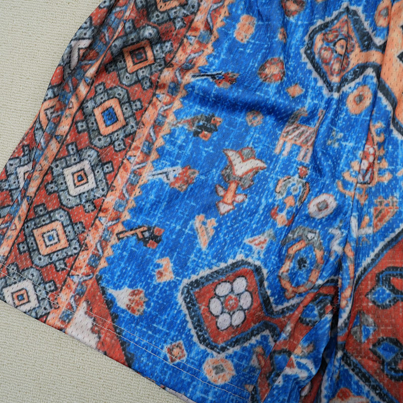 Eric Emanuel Ee Basic Rug Print Short White/Blue/Tan 7