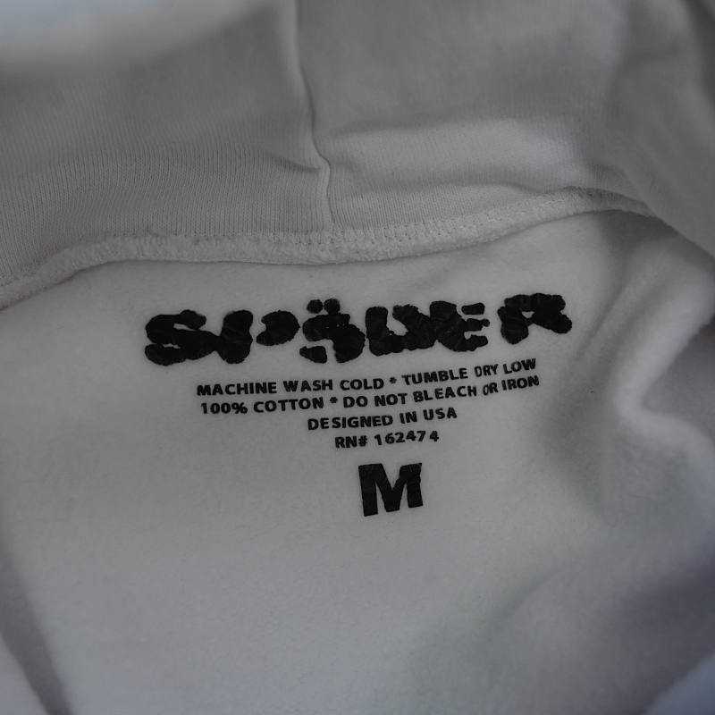 Sp5der 0G Rhinestone Logo Hoodie White 8