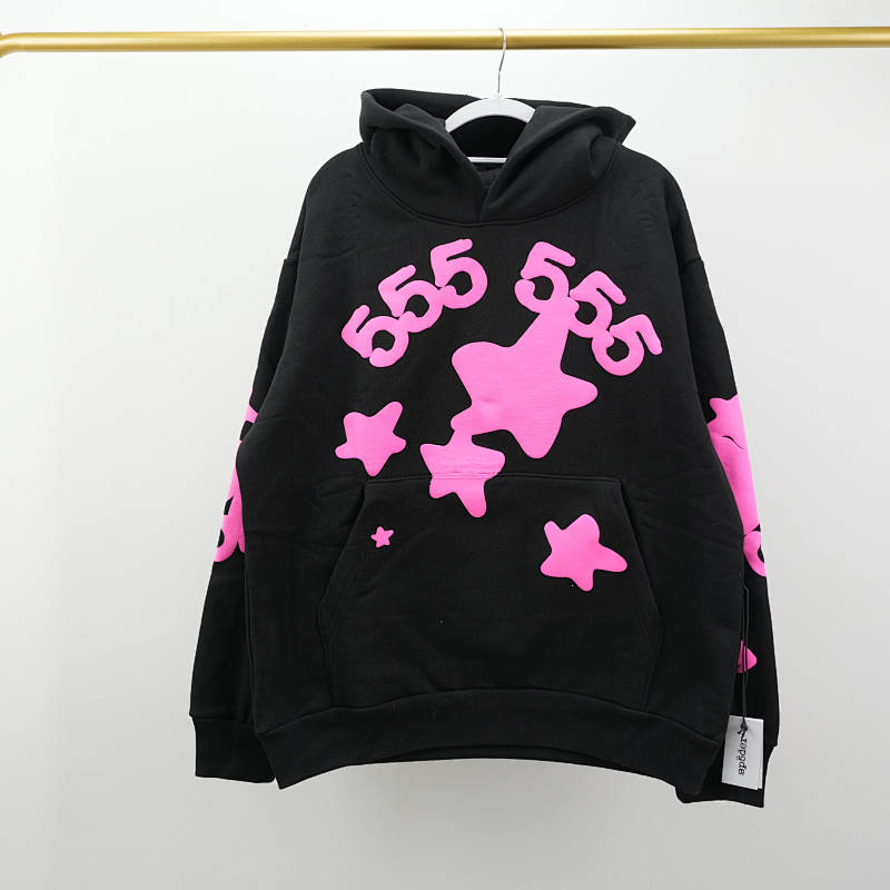 Sp5der Beluga Angel Number Hoodie Black 4