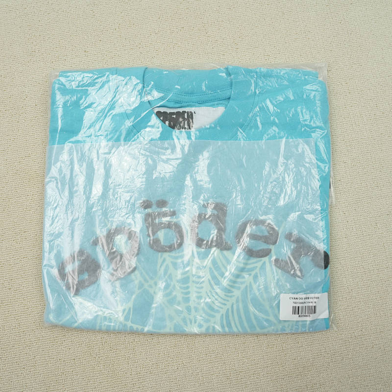 Sp5der Og Web V2 Tee Cyan 2