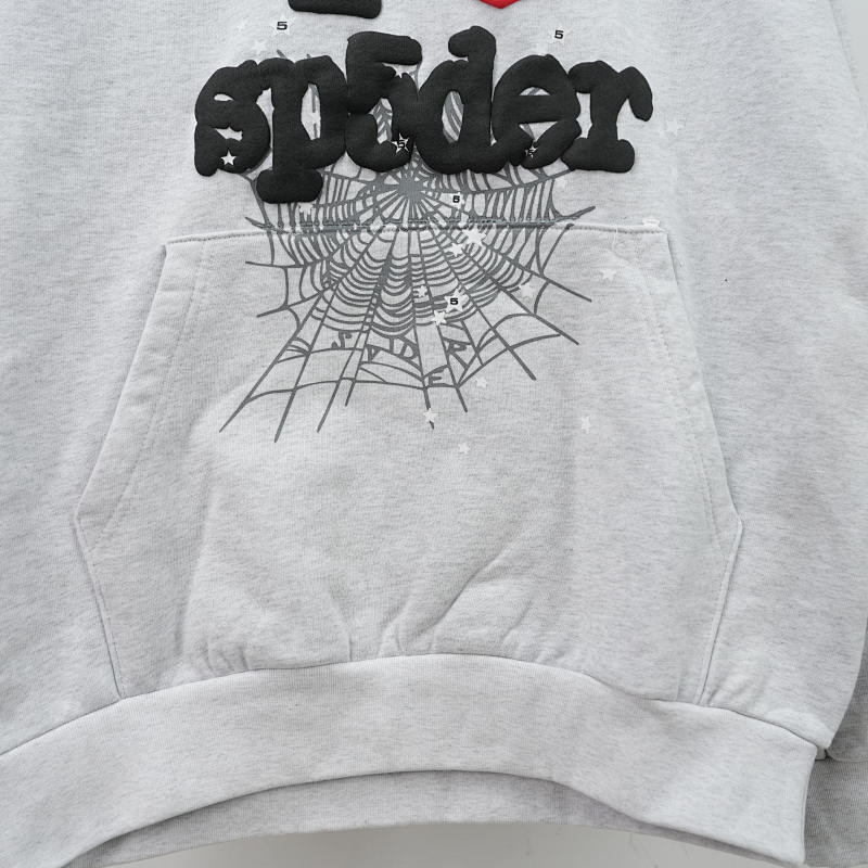Sp5der Souvenir Hoodie Heather Grey 8