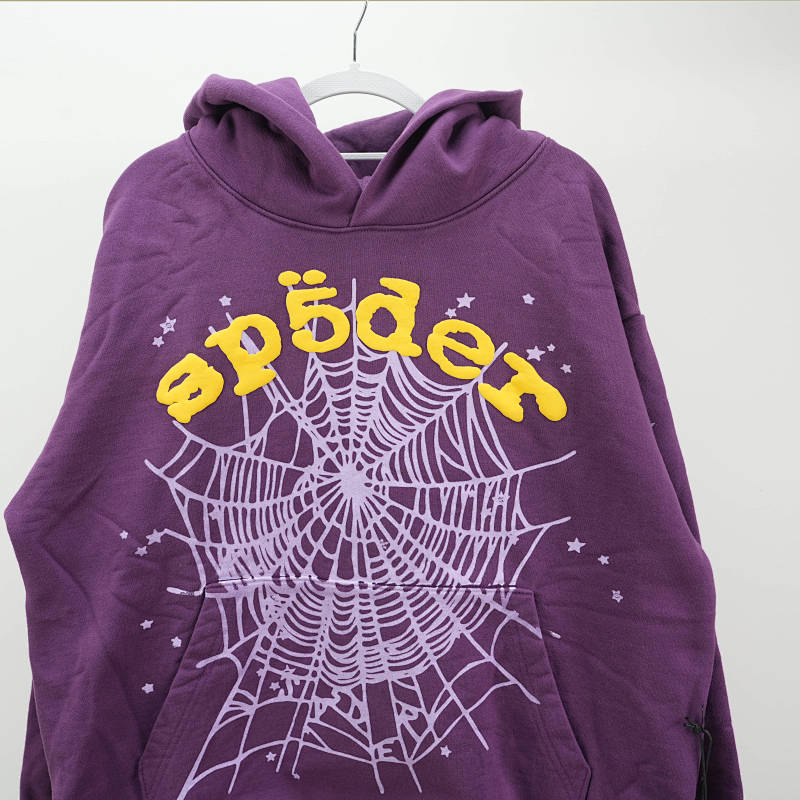 Sp5der Star Og Web V2 Hoodie Purple 7