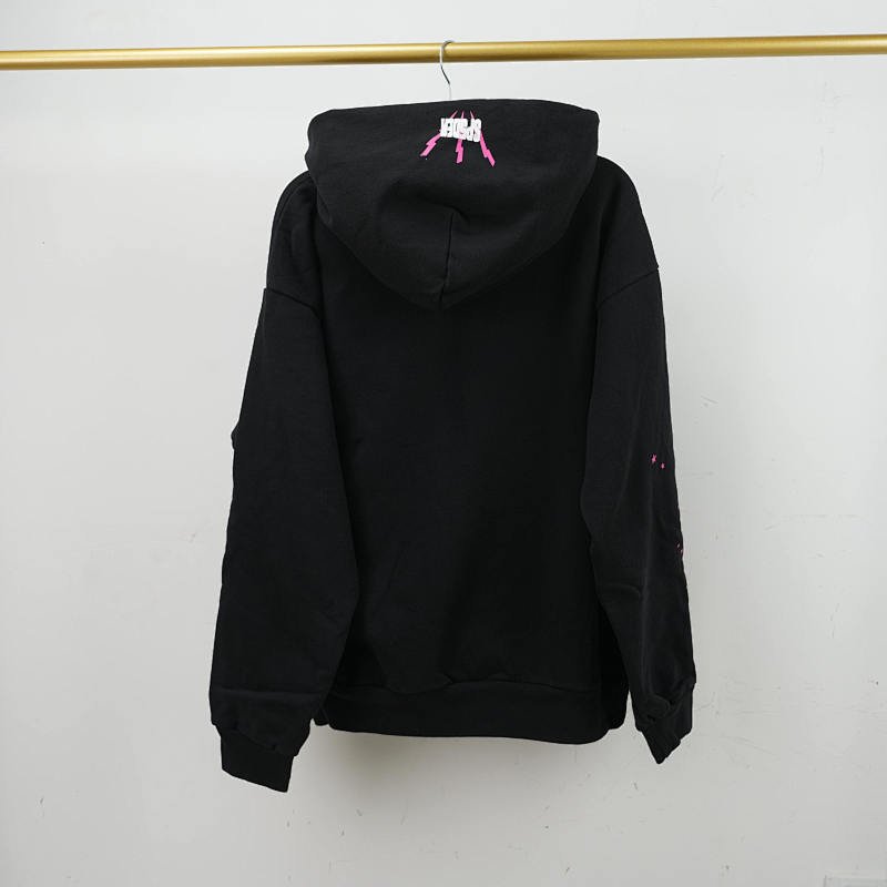 Sp5der Angel Number Hoodie Black 12