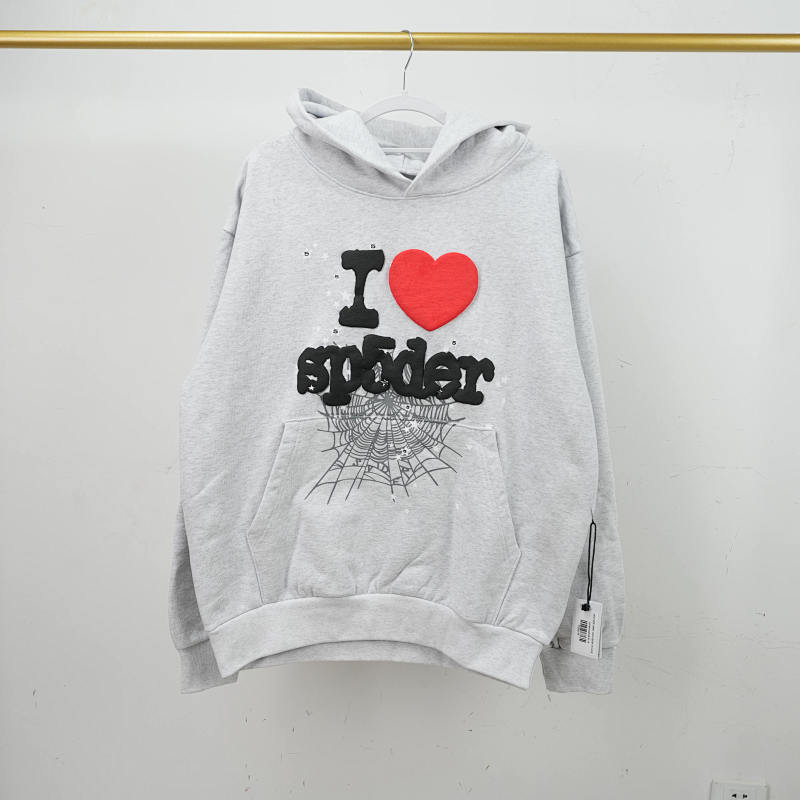 Sp5der Souvenir Hoodie Heather Grey 6