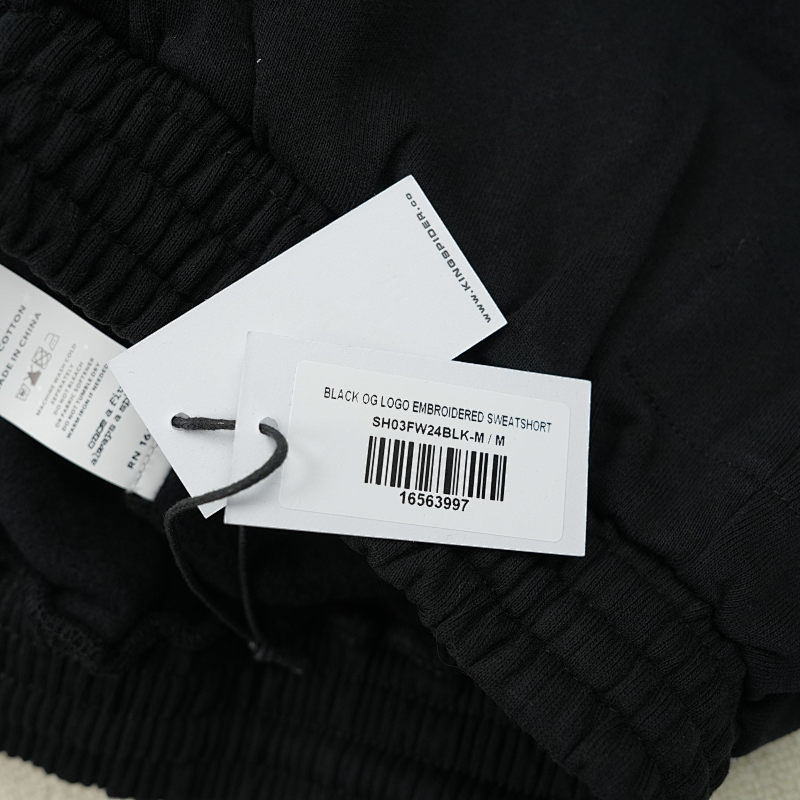 Sp5der Og Logo Embroidered Sweatshort Black 7