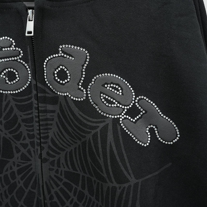 Sp5der Og Web V2 Rhinestone Zip Up 8