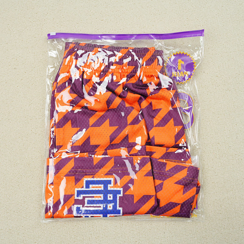 Eric Emanuel Ee Basic Short Orange/Purple Houndstooth 3