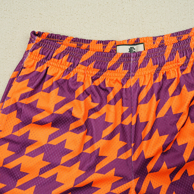 Eric Emanuel Ee Basic Short Orange/Purple Houndstooth 8