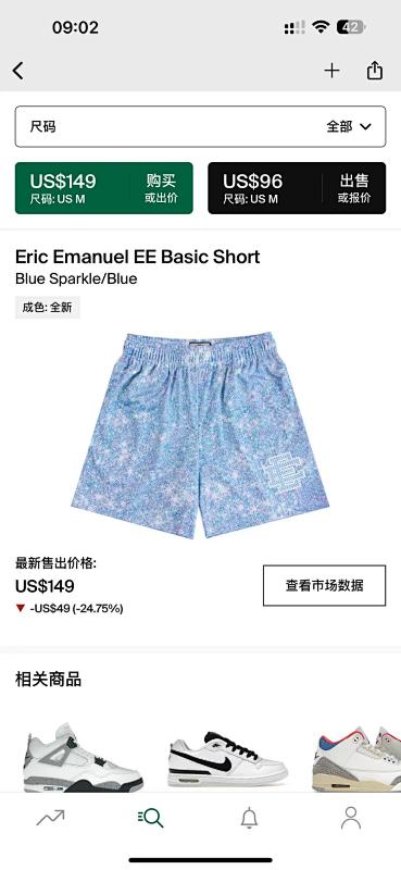 Eric Emanuel Ee Basic Short Blue Sparkle/Blue