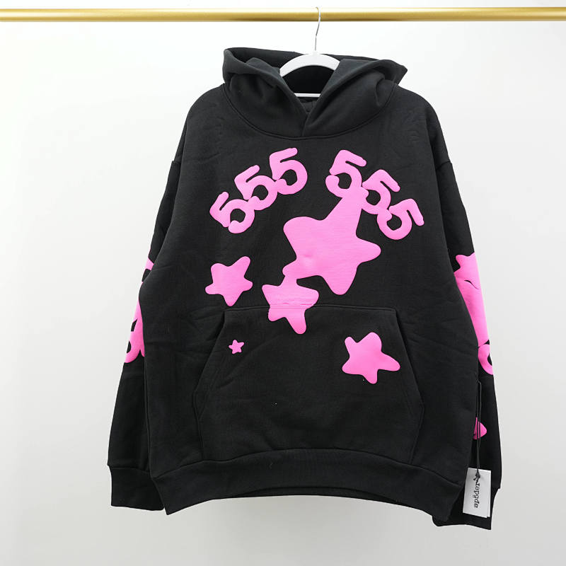 Sp5der Beluga Angel Number Hoodie Black 3