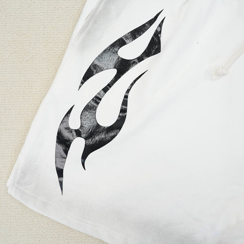 Hellstar Flame Shorts White 9