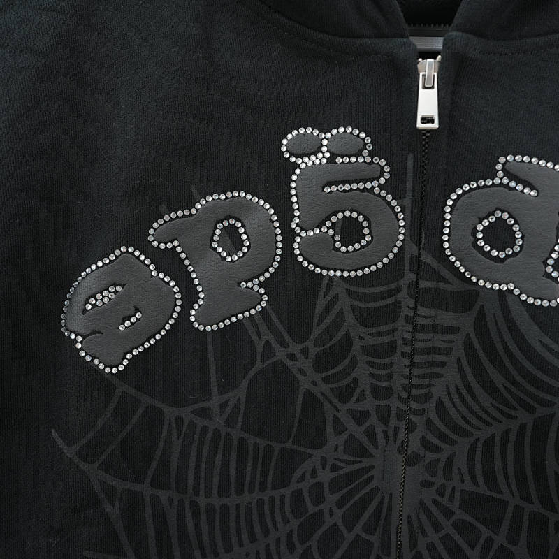 Sp5der Og Web V2 Rhinestone Zip Up 7