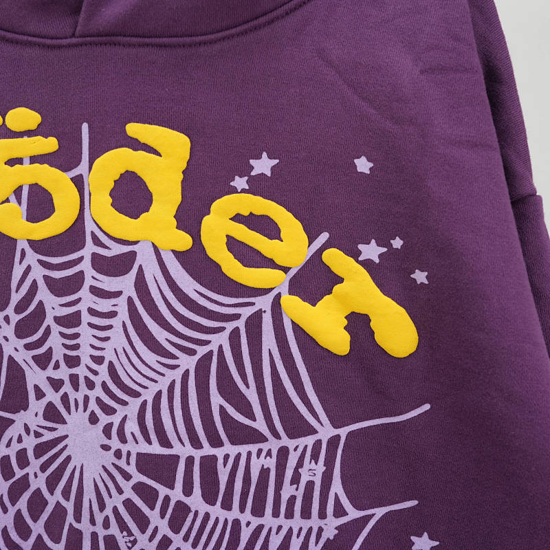 Sp5der Star Og Web V2 Hoodie Purple 6