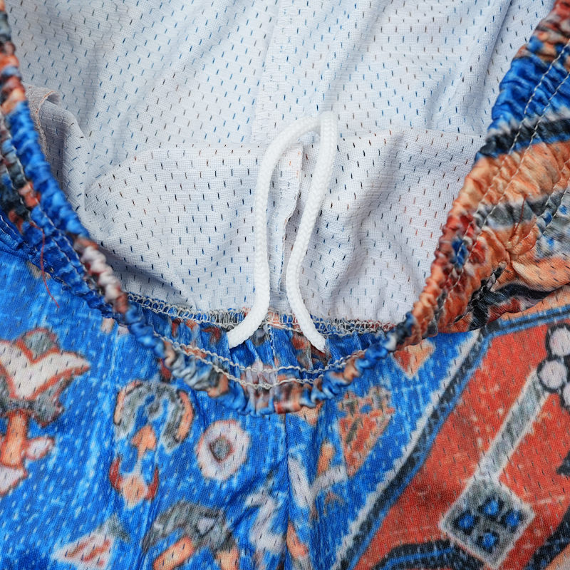 Eric Emanuel Ee Basic Rug Print Short White/Blue/Tan 6