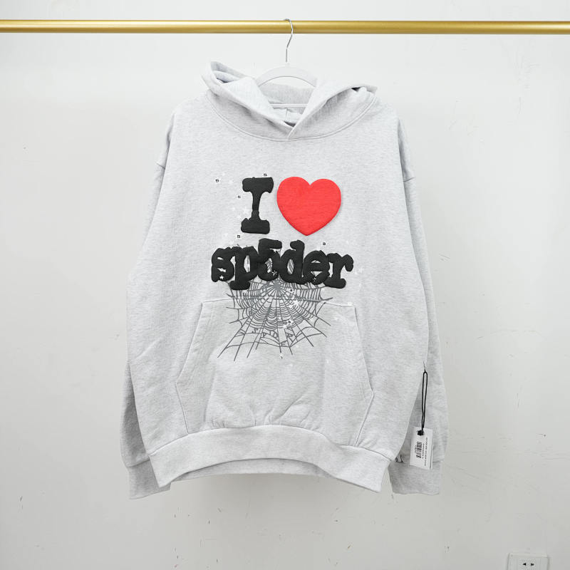 Sp5der Souvenir Hoodie Heather Grey 4