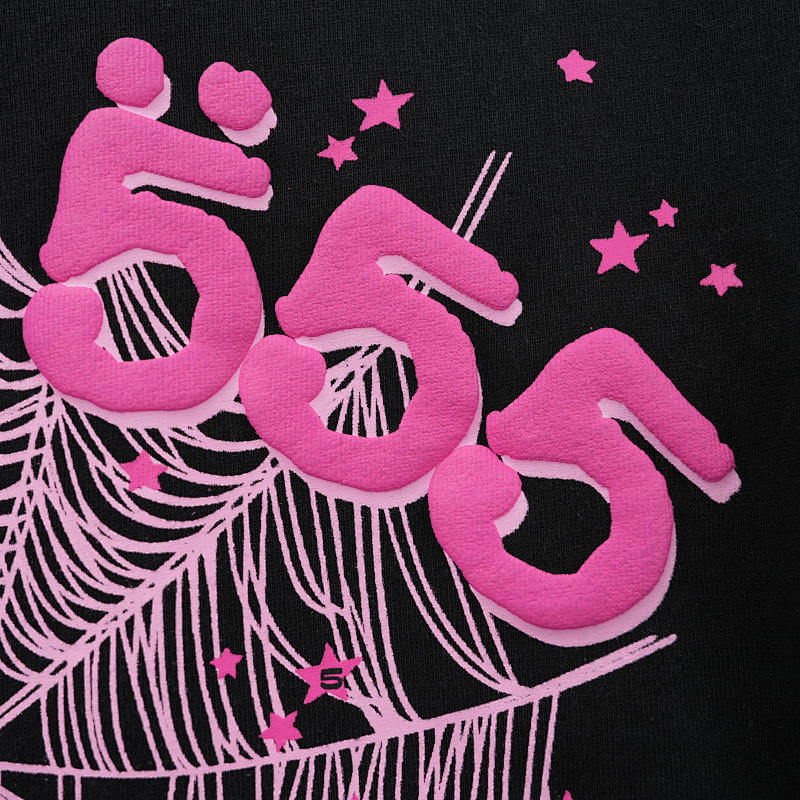 Sp5der Angel Number Hoodie Black 8