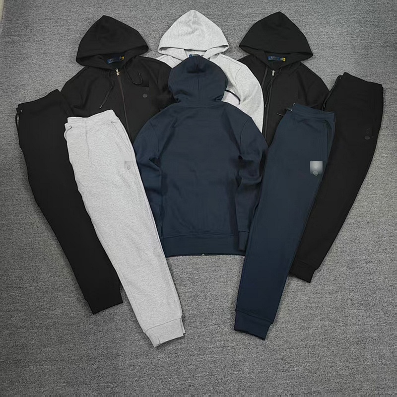 ##Double-Knit Full-Zip Hoodie And Pant Suits A 3