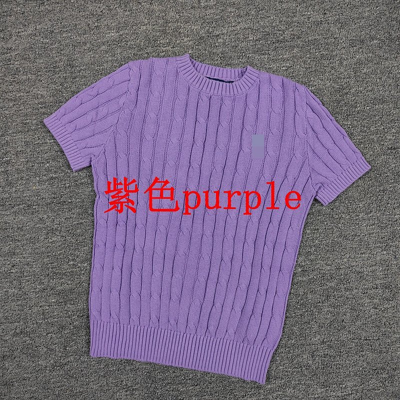 .00##candy Color Round Neck Pure Cotton Short Sleeves Sweater C 5