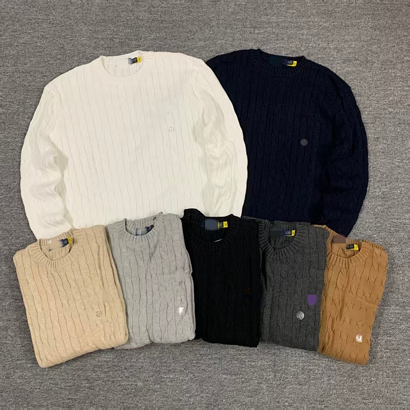 $25.35 #rl Autumn/Winter Classic Cable Crewneck Sweater G/d 2