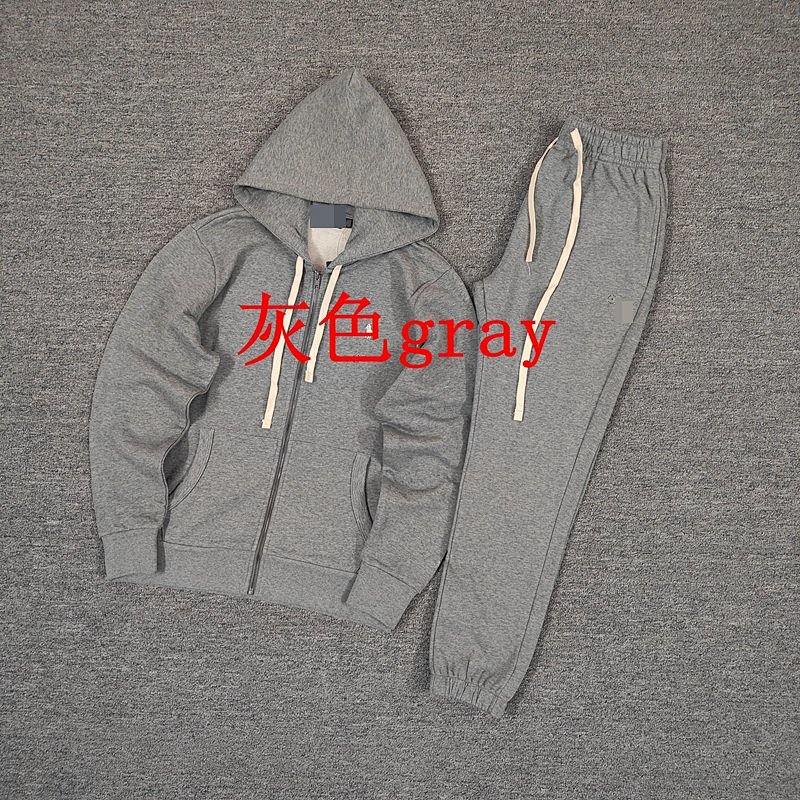 ## Men's 24 Year Autumn Cotton Full Zipper Hoodie And Pants Set D 4