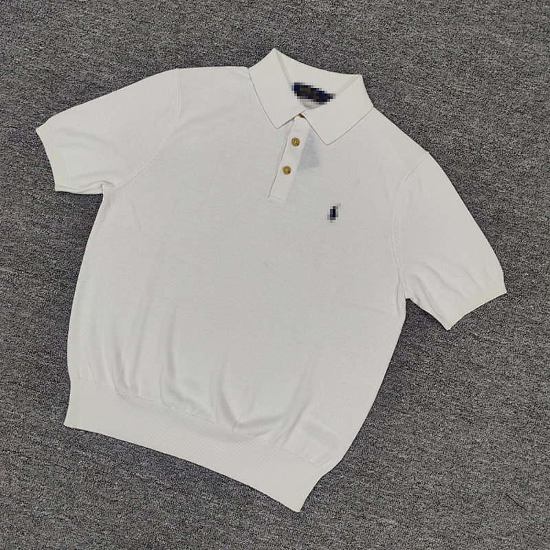 #Men's Neat Knitted Short Sleeved Shirt C 8